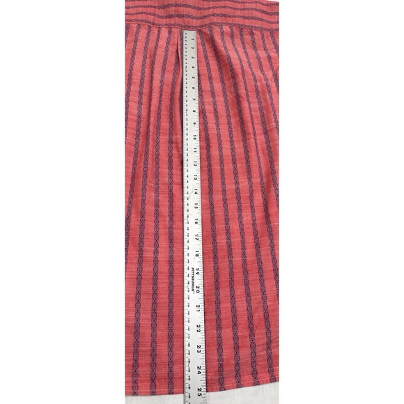 Bixby Nomad Mens Long Sleeve Shirt XL Light Red With Blue Stripes - Picture 6 of 8